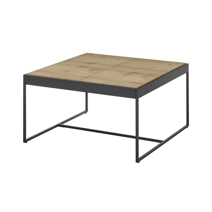 Stolić za kavu PULSE 83x83 cm hrast/crna