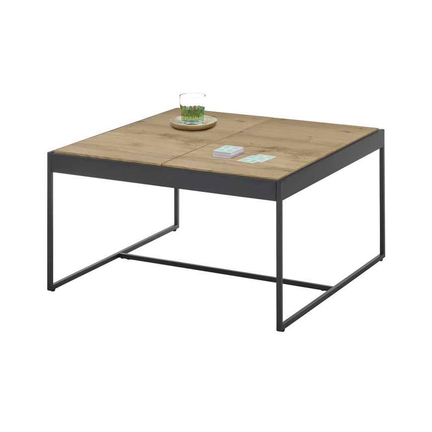 Stolić za kavu PULSE 83x83 cm hrast/crna