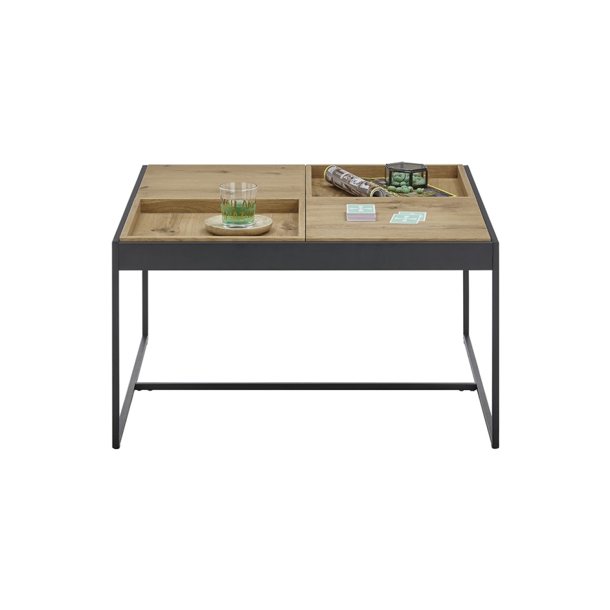 Stolić za kavu PULSE 83x83 cm hrast/crna