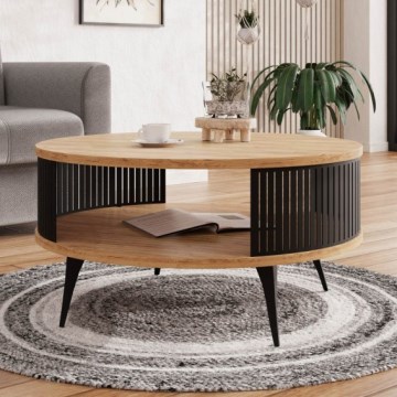 Stolić za kavu ROENNI 44x75 cm crna/zlatni hrast