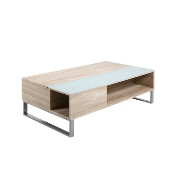 Stolić za kavu s podiznom pločom ENZO 110x60 cm bijela/hrast sonoma