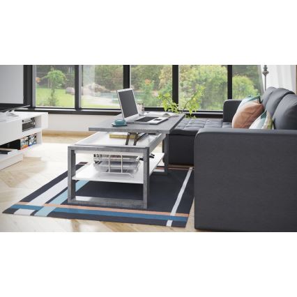 Stolić za kavu s podiznom pločom i policom NEA betonsko-siva/bijela