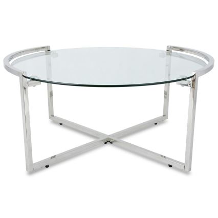 Stolić za kavu SOLAS 40x90 cm sjajni krom/prozirna