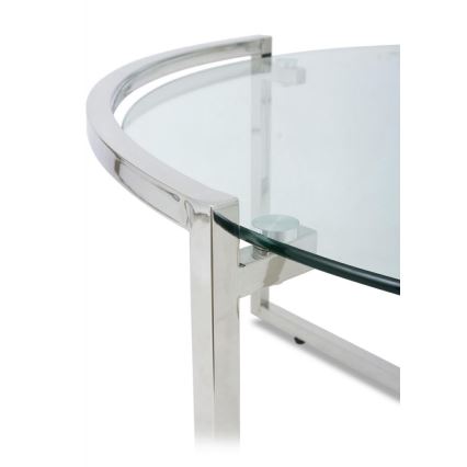 Stolić za kavu SOLAS 40x90 cm sjajni krom/prozirna