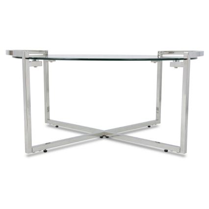Stolić za kavu SOLAS 40x90 cm sjajni krom/prozirna