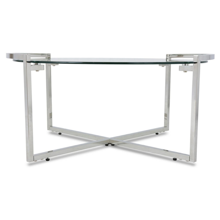 Stolić za kavu SOLAS 40x90 cm sjajni krom/prozirna