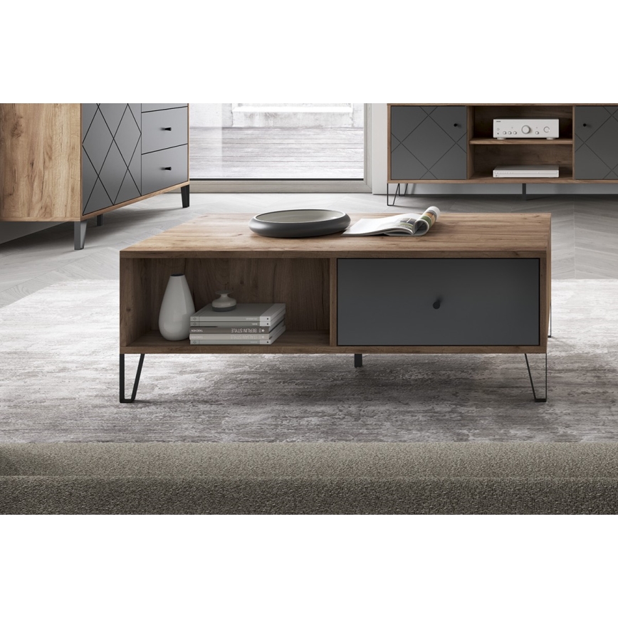 Stolić za kavu SULA hrast craft/crna