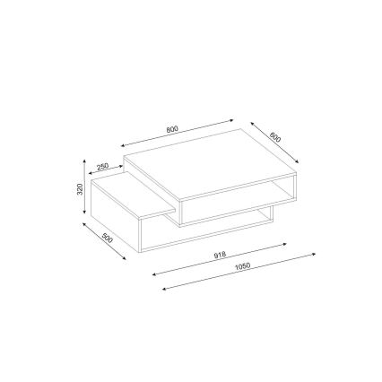 Stolić za kavu TAB 32x105 cm bež/bijela