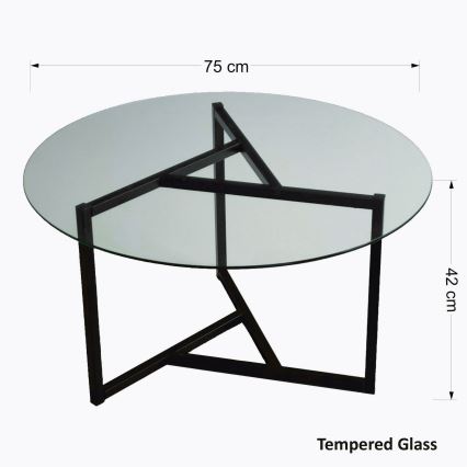 Stolić za kavu TRIO 42x75 cm prozirna/crna