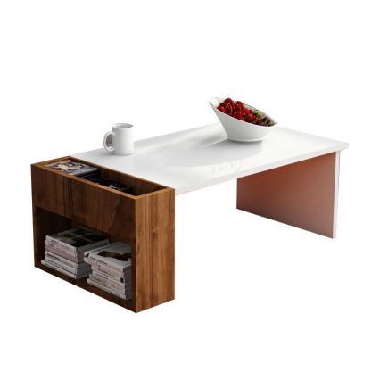 Stolić za kavu VIEW 34x95 cm bijela/smeđa