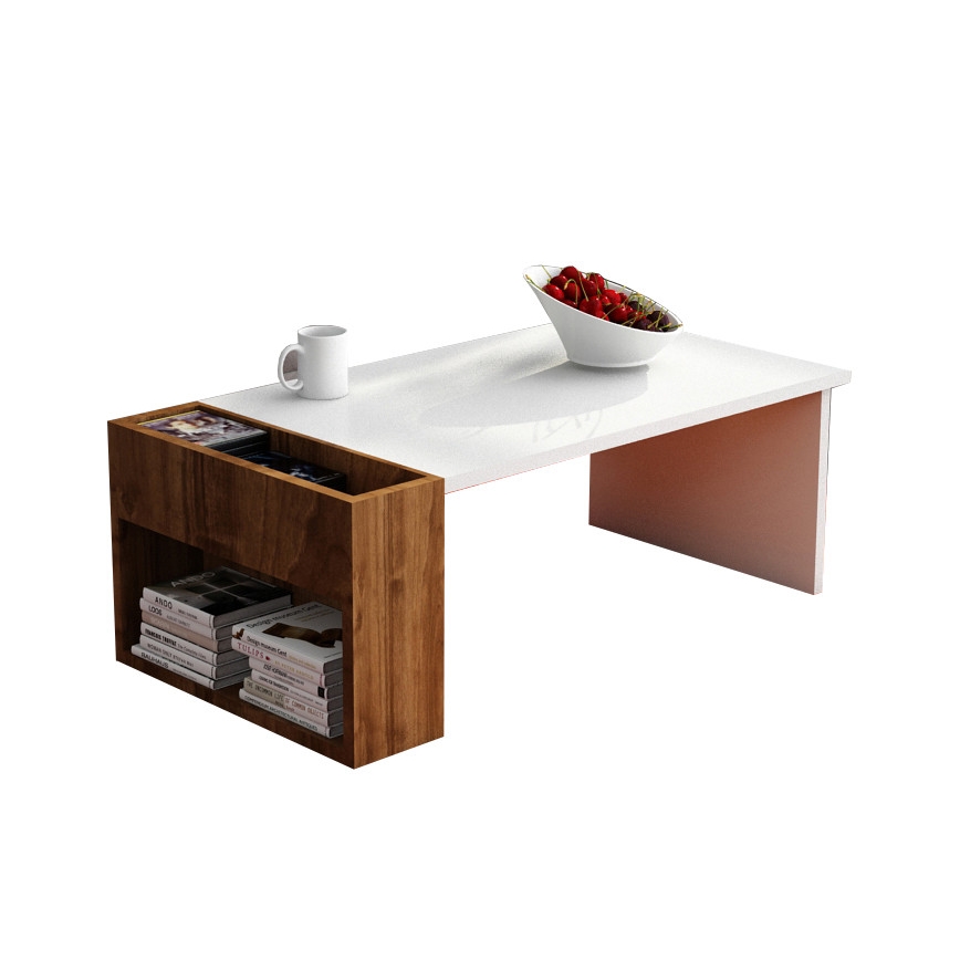 Stolić za kavu VIEW 34x95 cm bijela/smeđa