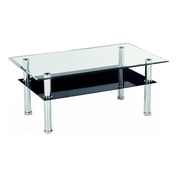 Stolić za kavu YOLANDA 50x103 cm prozirna/sjajni krom