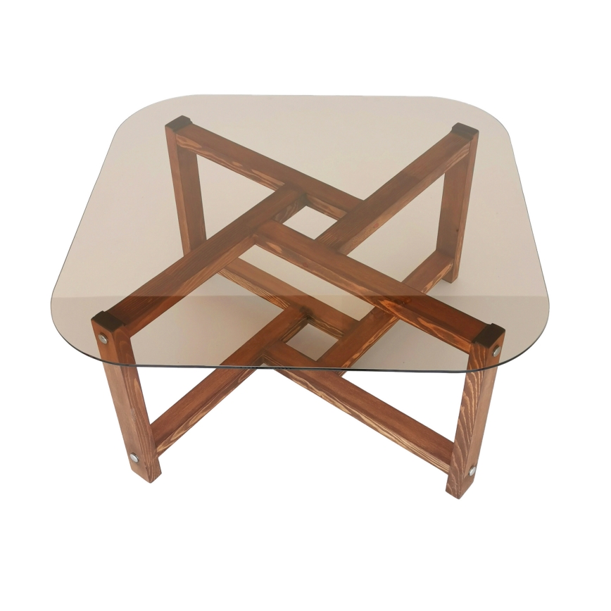 Stolić za kavu ZEN 40x80 cm bor/prozirna