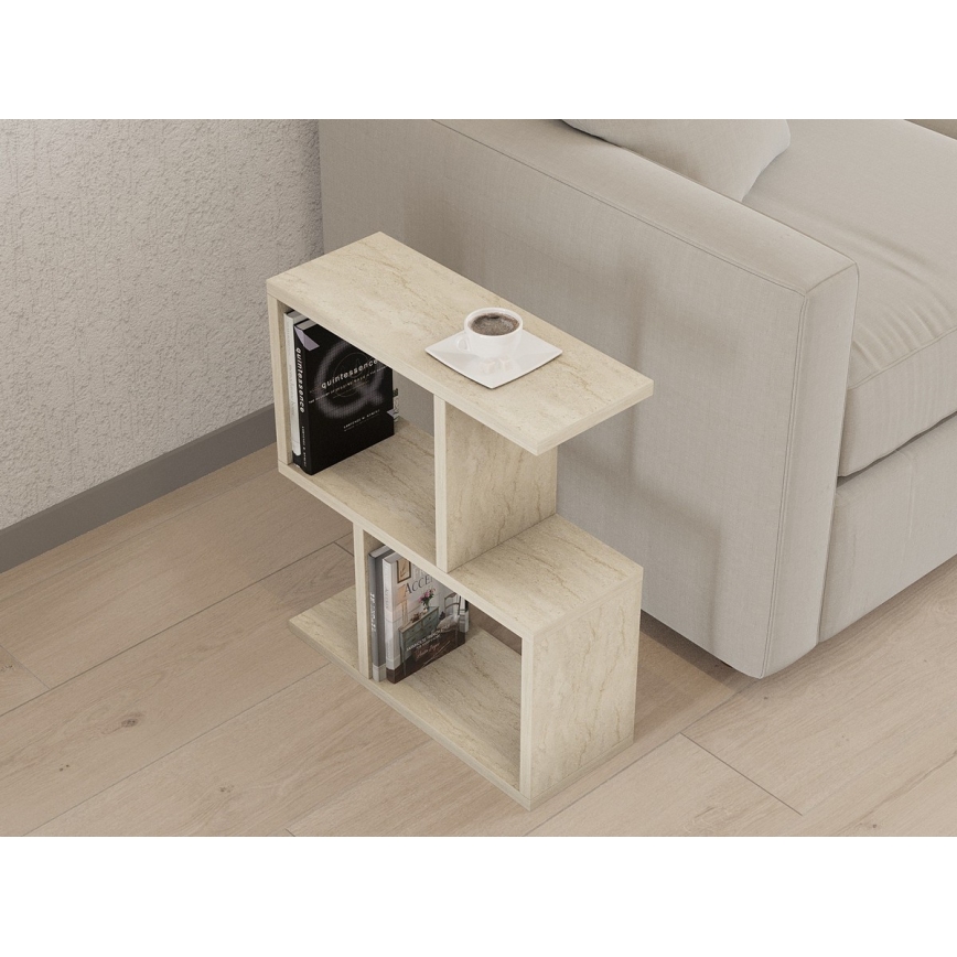 Stolić za odlaganje CROS 45x17 cm mramorni dekor/bež