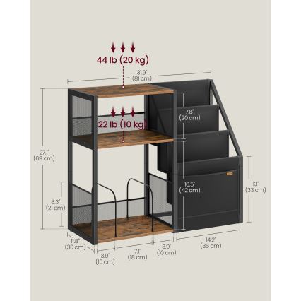 Stolić za odlaganje LUVOR 81x30 cm smeđa/crna