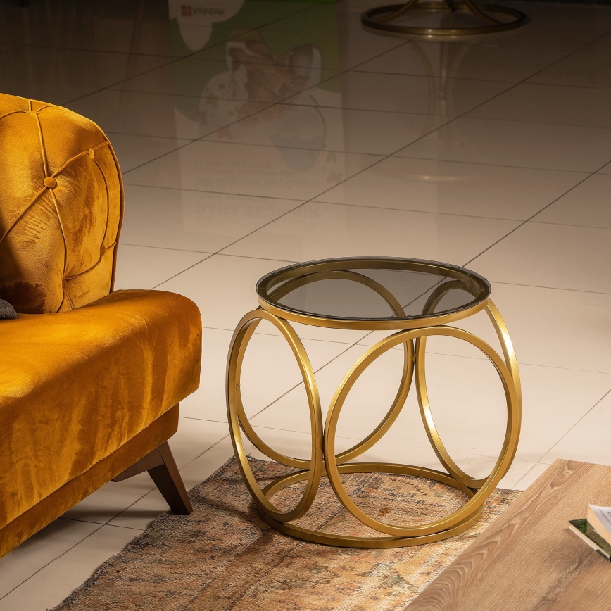 Stolić za odlaganje MIMO 40x40 cm zlatna/crna