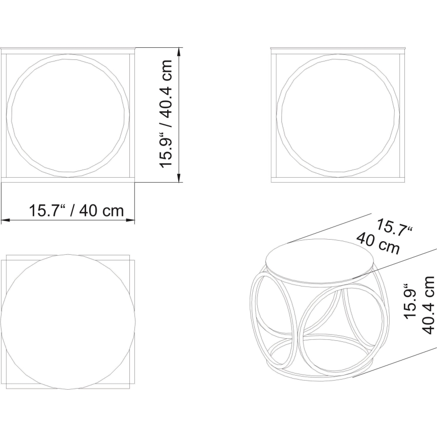 Stolić za odlaganje MIMO 40x40 cm zlatna/crna