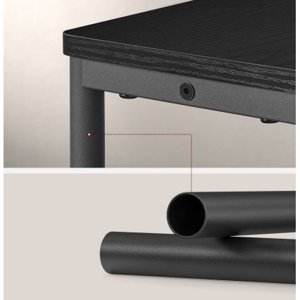 Stolić za odlaganje s ugrađenom utičnicom i USB portovima ROD crna