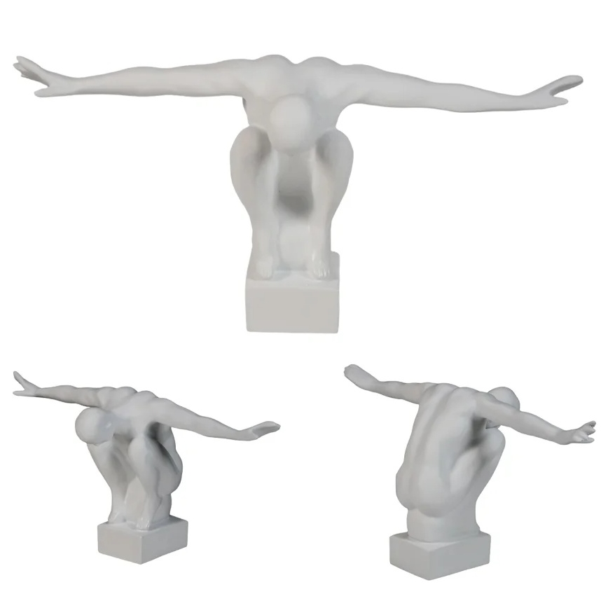 Stolna dekoracija 19,5x16x38,5 cm smola/bijela