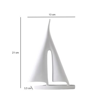 Stolna dekoracija 21 cm smola/bijela