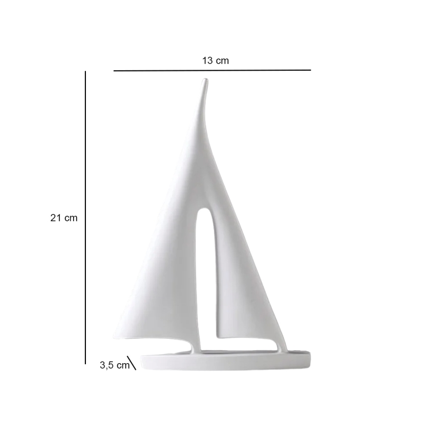Stolna dekoracija 21 cm smola/bijela