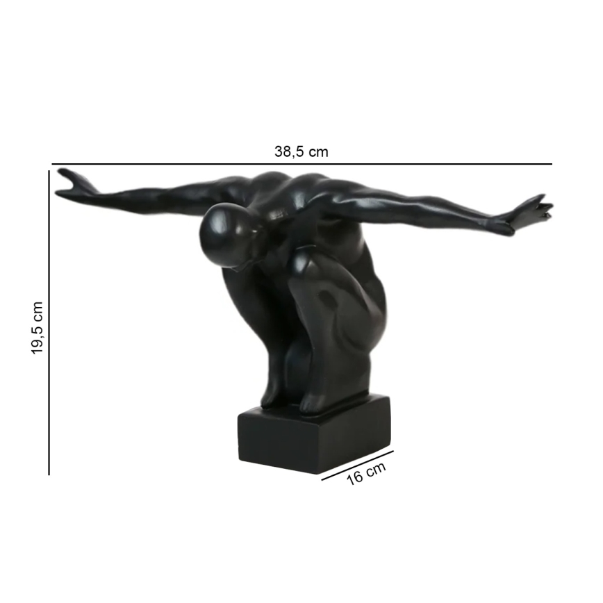 Stolna dekoracija 25x41x20 cm smola/crna