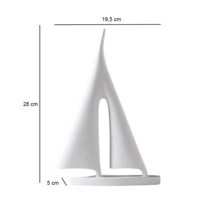 Stolna dekoracija 28 cm smola/bijela