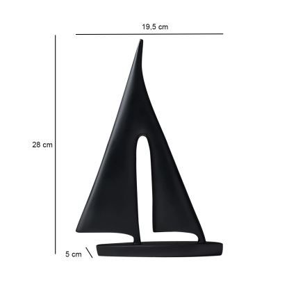 Stolna dekoracija 28 cm smola/crna