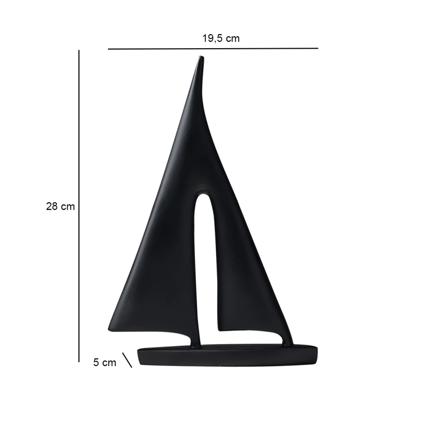 Stolna dekoracija 28 cm smola/crna