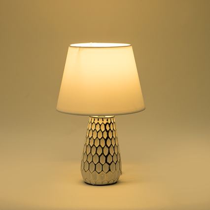 Stolna lampa 1xE14/40W/230V bijela/srebrna