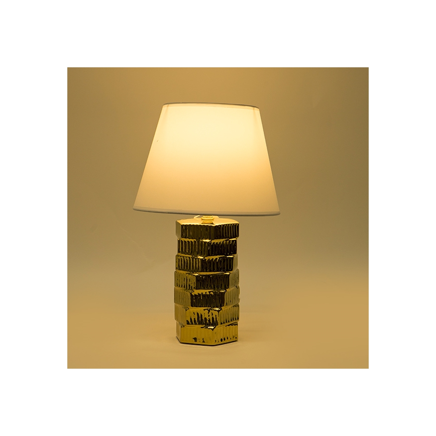 Stolna lampa 1xE14/40W/230V bijela/zlatna