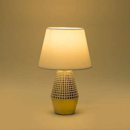 Stolna lampa 1xE14/40W/230V bijela/zlatna