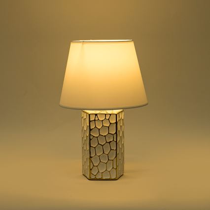 Stolna lampa 1xE14/40W/230V bijela/zlatna