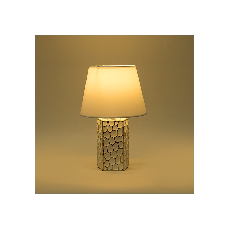 Stolna lampa 1xE14/40W/230V bijela/zlatna