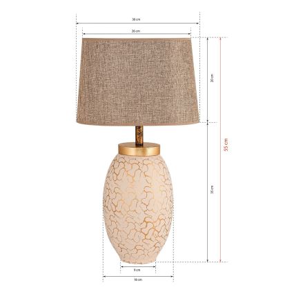 Stolna lampa 1xE27/40W/230V bež/zlatna