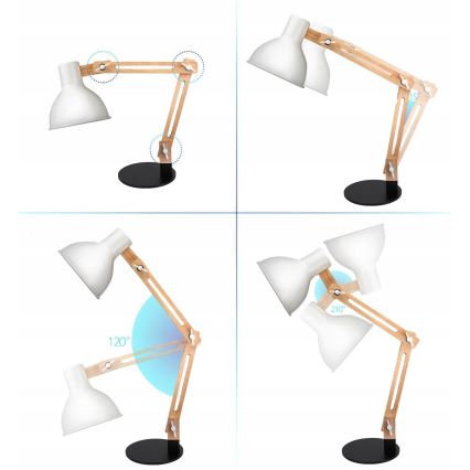 Stolna lampa 1xE27/40W/230V bijela/crna