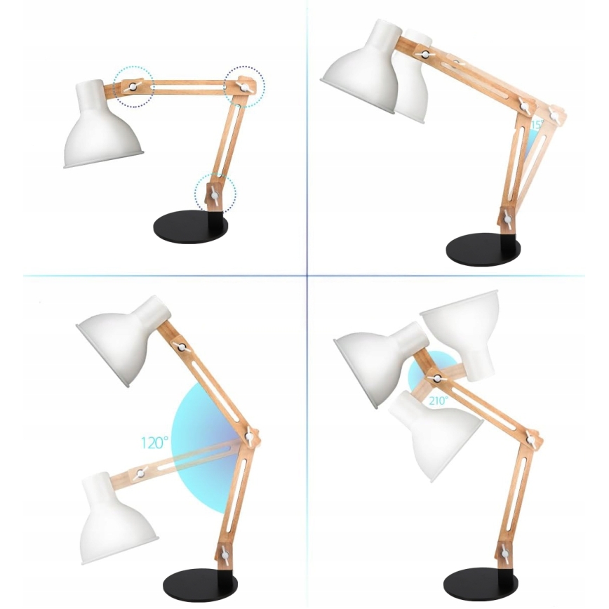 Stolna lampa 1xE27/40W/230V bijela/crna