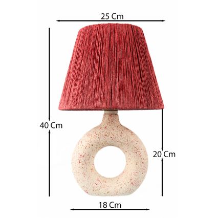 Stolna lampa 1xE27/40W/230V bijela/crvena