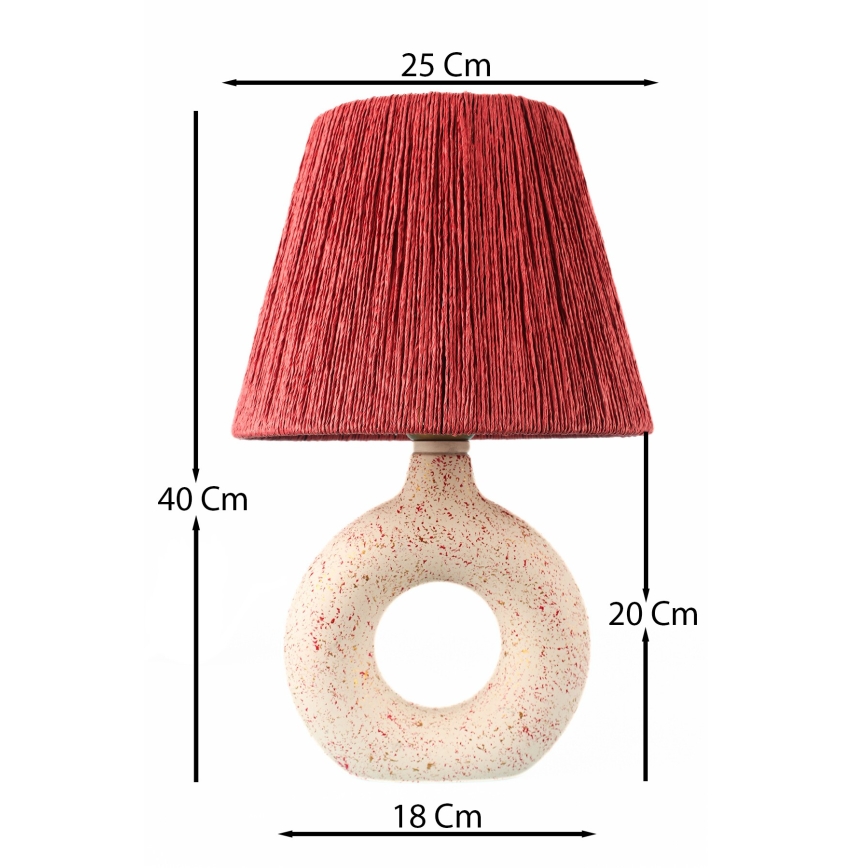 Stolna lampa 1xE27/40W/230V bijela/crvena