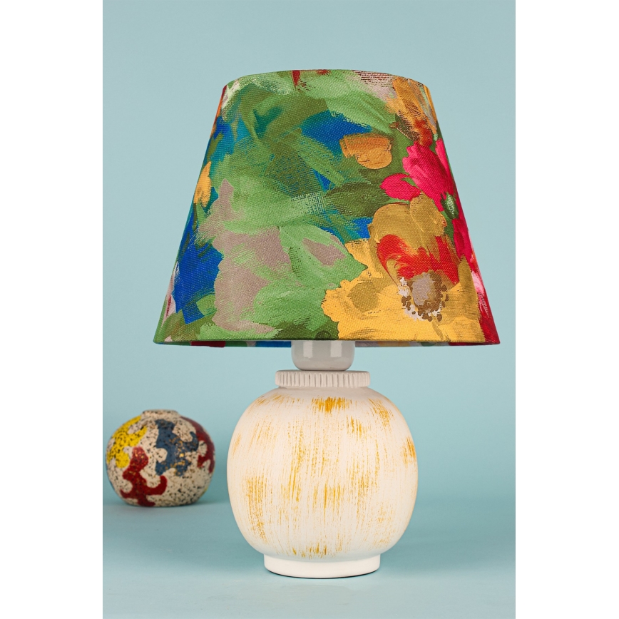 Stolna lampa 1xE27/40W/230V bijela/šarena