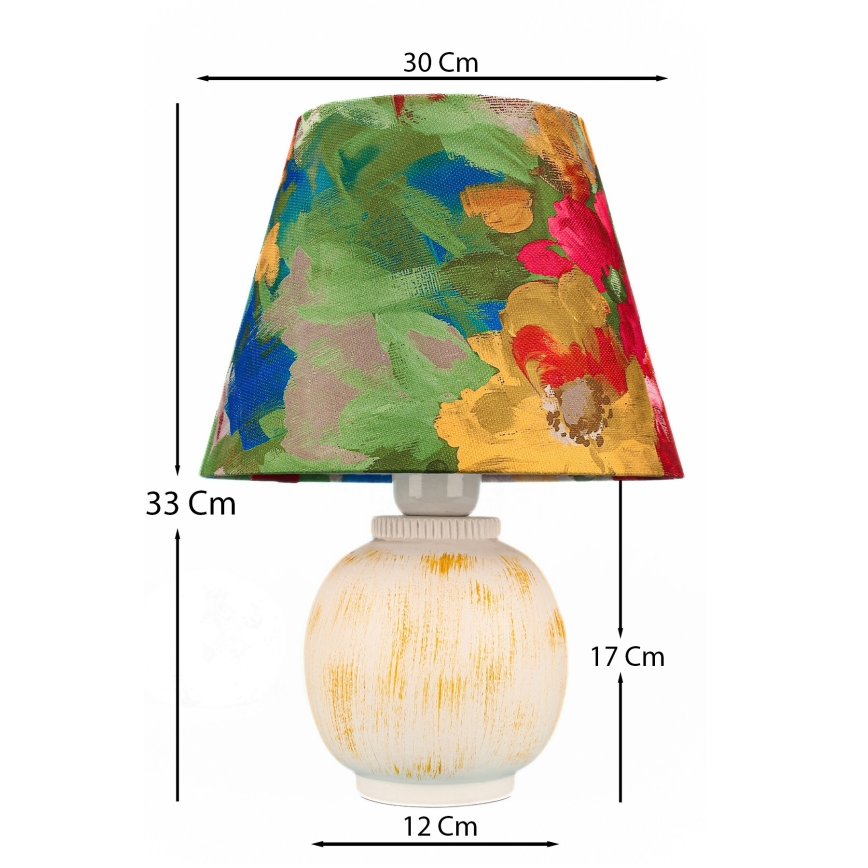 Stolna lampa 1xE27/40W/230V bijela/šarena