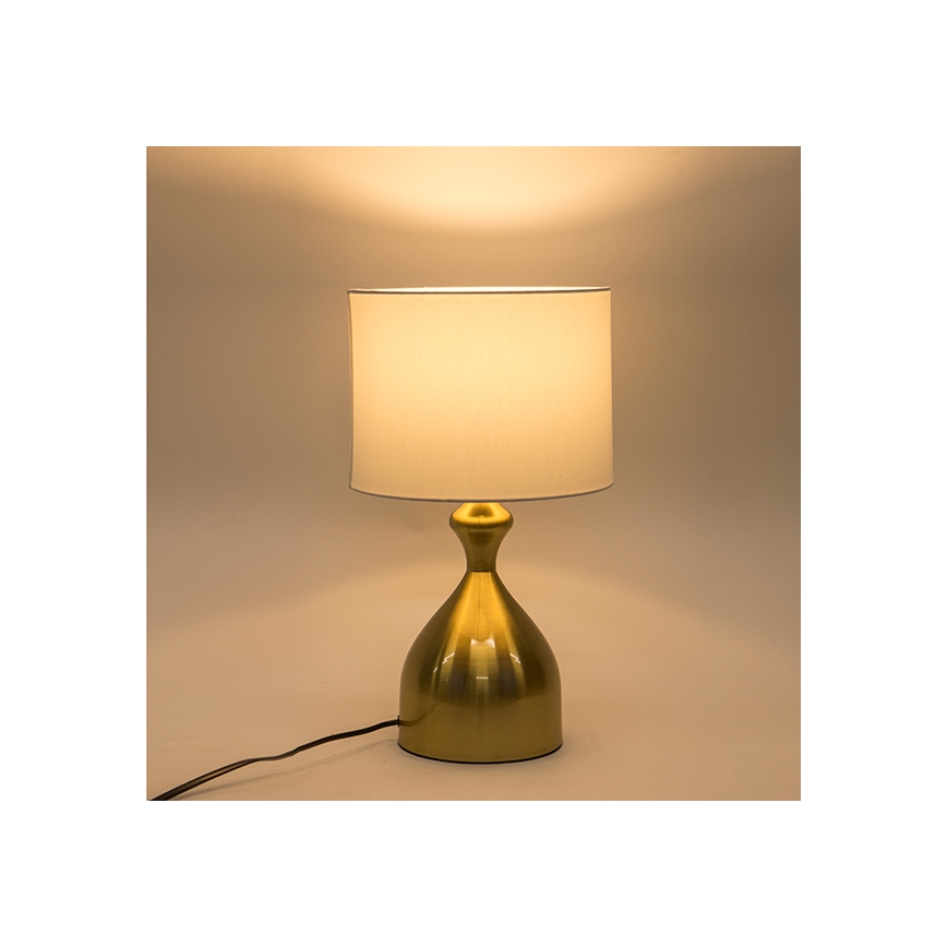 Stolna lampa 1xE27/40W/230V bijela/zlatna