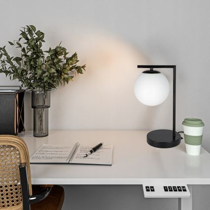Stolna lampa 1xE27/40W/230V crna/bijela