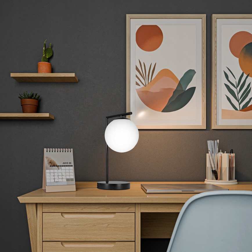 Stolna lampa 1xE27/40W/230V crna/bijela