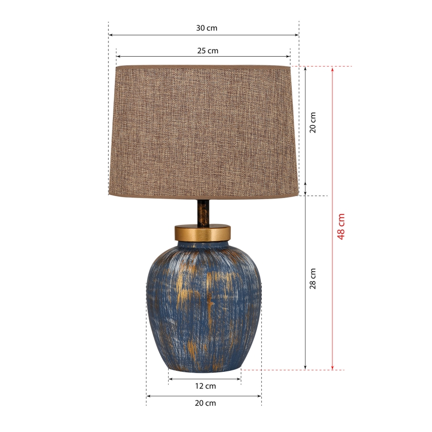 Stolna lampa 1xE27/40W/230V plava/bež
