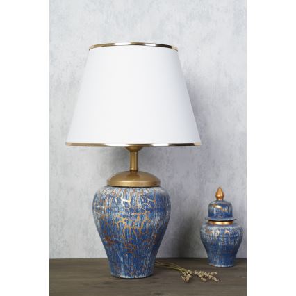 Stolna lampa 1xE27/40W/230V plava/zlatna