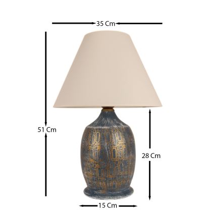 Stolna lampa 1xE27/40W/230V plava/zlatna