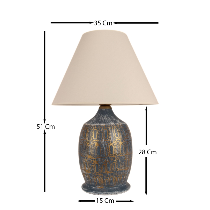 Stolna lampa 1xE27/40W/230V plava/zlatna