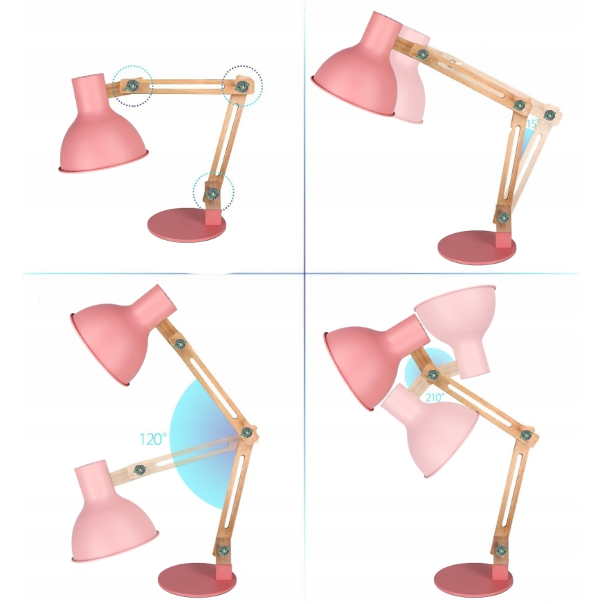 Stolna lampa 1xE27/40W/230V ružičasta