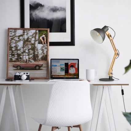 Stolna lampa 1xE27/40W/230V siva